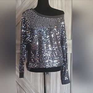 INC International Concepts Black Sweater with Sequins Design. (Size XL)